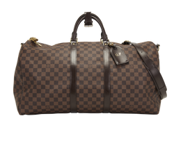 Keepall Bandouliere 55, Canvas, Damier Ebene, MB2179, B/DB/S/L/LT, 2*